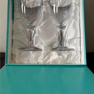 Tiffany & Co. Crystal Wine Glass Set in Signature Blue Box